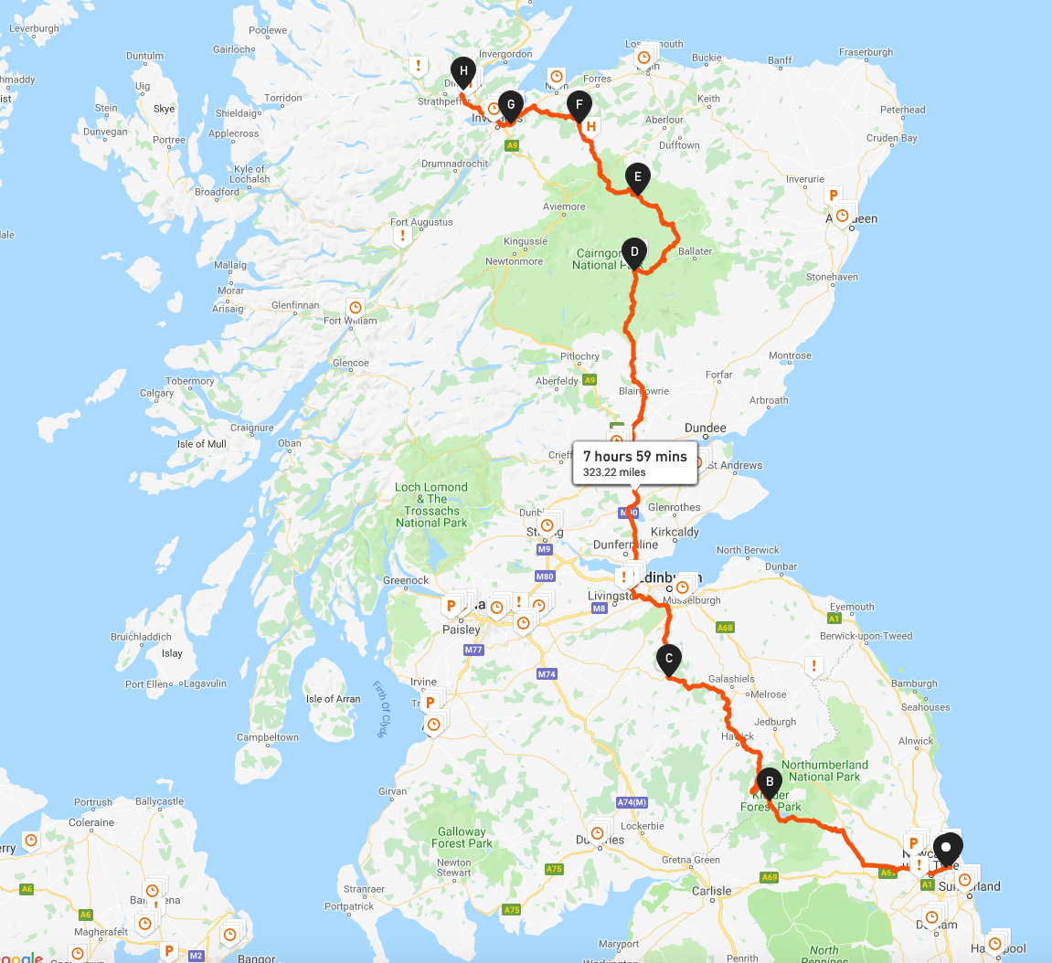 Day 1 - Newcastle - Kielder - Peebles - Breamar - Tomitoul - Ferness - Culloden Moor - Dingwall.png