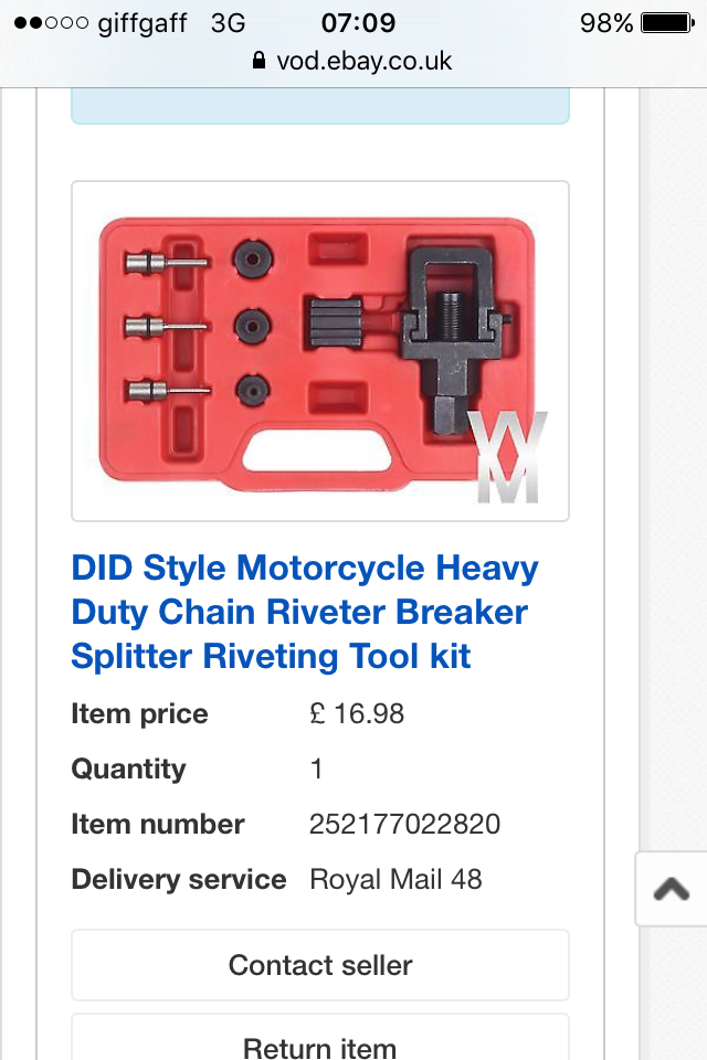 Powerite Heavy Duty DID Style Chain Breaker Riveter Splitter Tool 