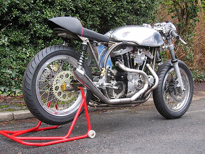 Norton Featherbed rep frame, 79 HD XL1000 engine.