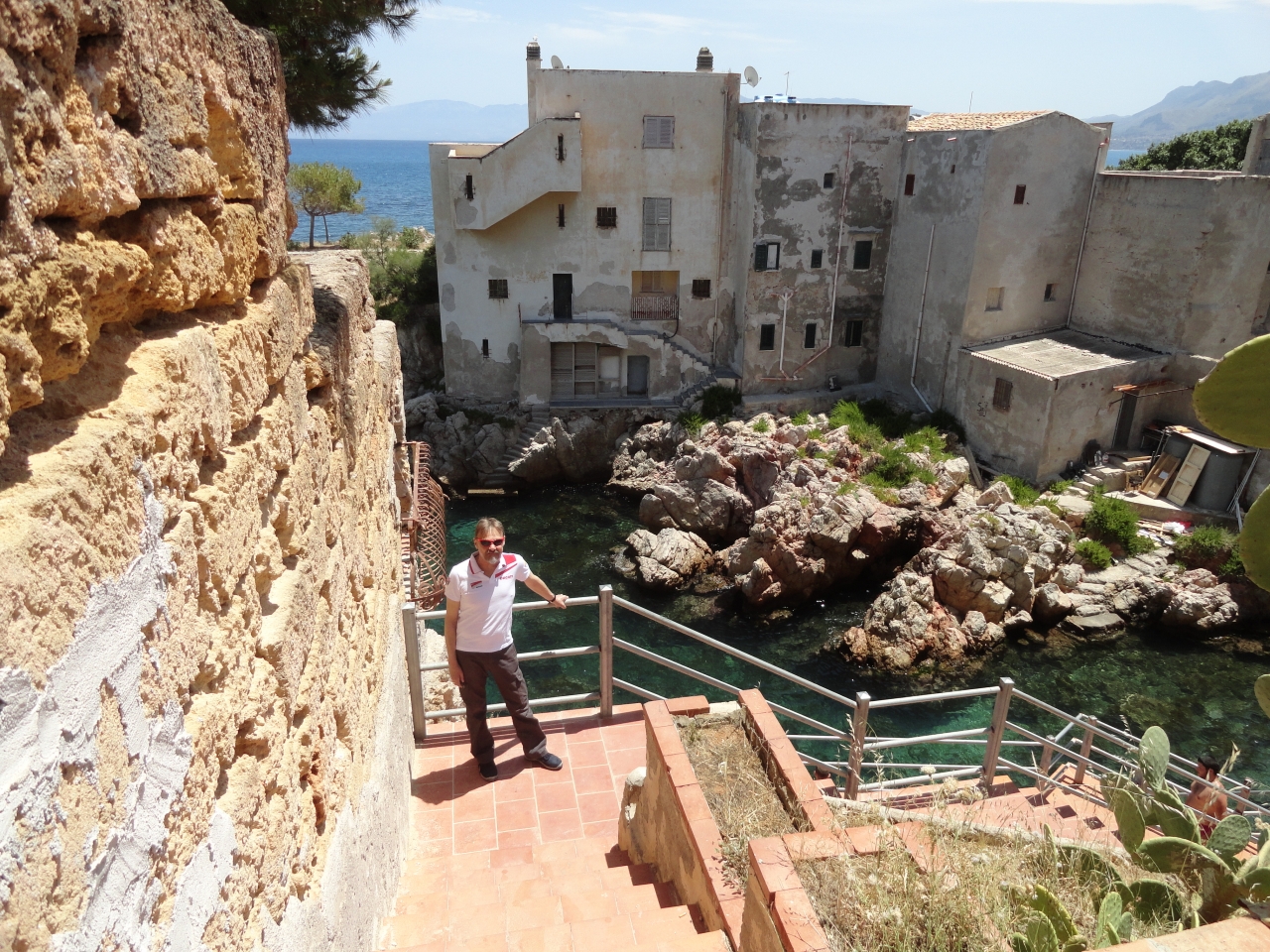 Bathing area below the hotel