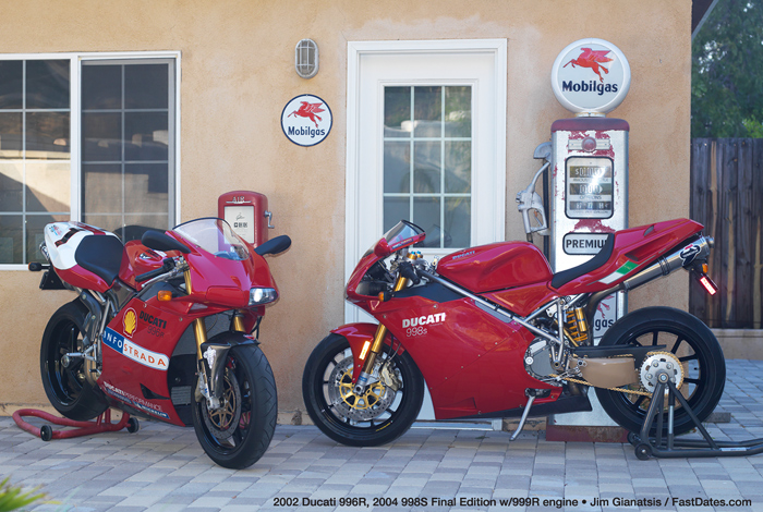 My 2002 996R with Troy Bayliiss' racebike decal kit, and my 2004 998S Final Edition with...
