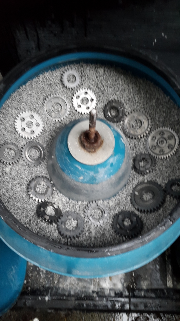 Process of rumbling the gears and shafts.