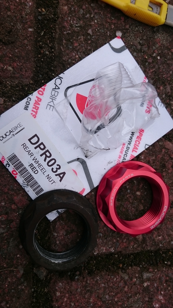 Replaced rear axel nut