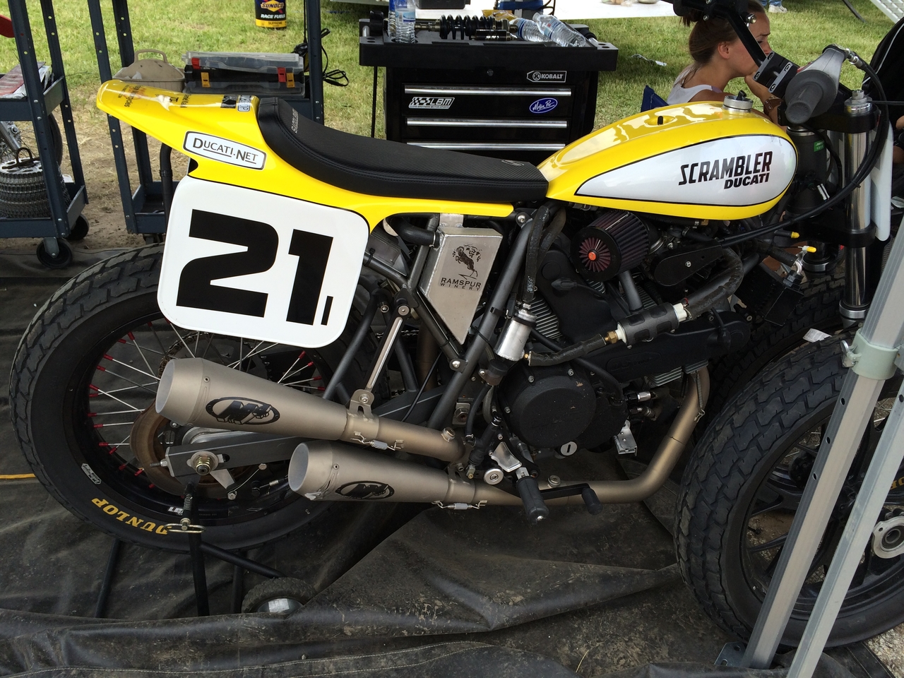 Mr. Bayliss came to Illinois to try his hand at flattrack racing. Saweeet Duc kit...