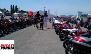Unicycle and stilts in paddock at Misano 21 06 12
