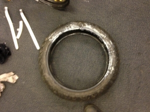 Old front tire
