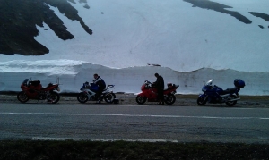 Parked up for a breather at the top of Petite st Bernard.