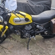 rear rack removed, SHAD SR38 side bag and bar end mirrors fitted
