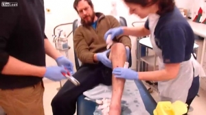 Bones healed now pins snipped Ilizarov apparatus removal