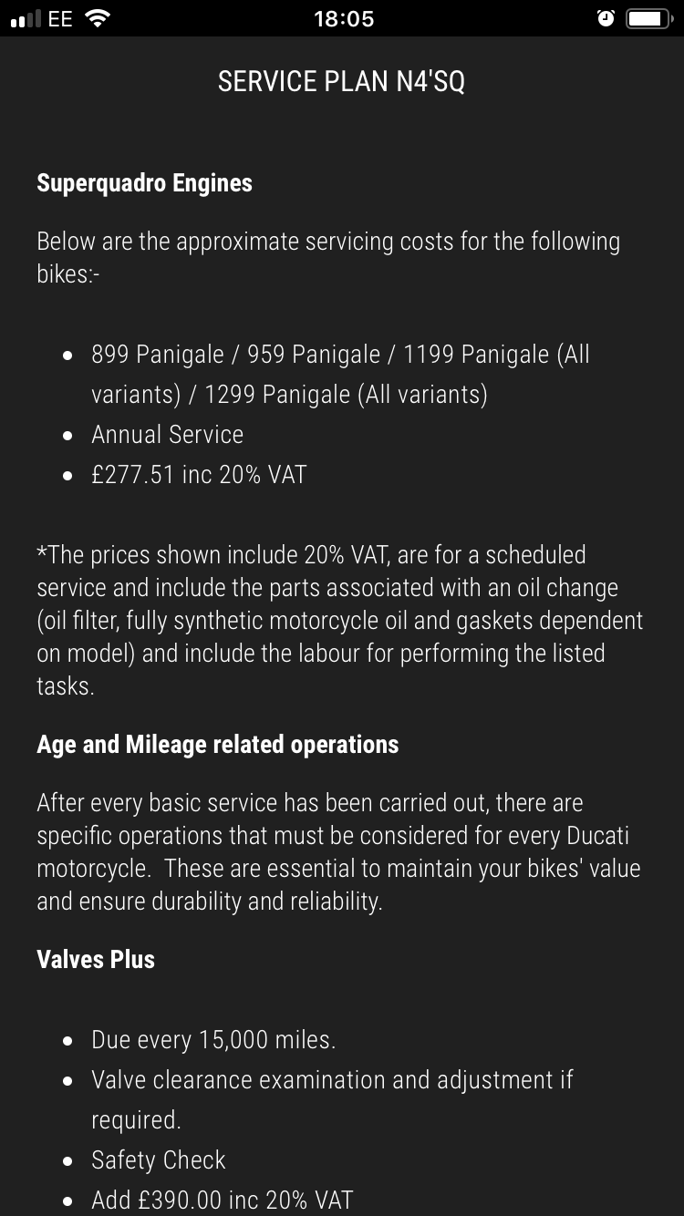 Ducati panigale v4 service cost deals